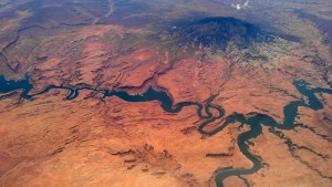 Lake Powell and Navajo Mountain from above