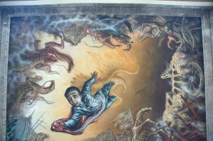 Castillo de Chapultepec 38 - Sacrifice of the Boy Heroes - ceiling fresco by Gabriel Flores Garcia