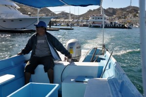 Land's End water taxi ride 1 - driver Pancho